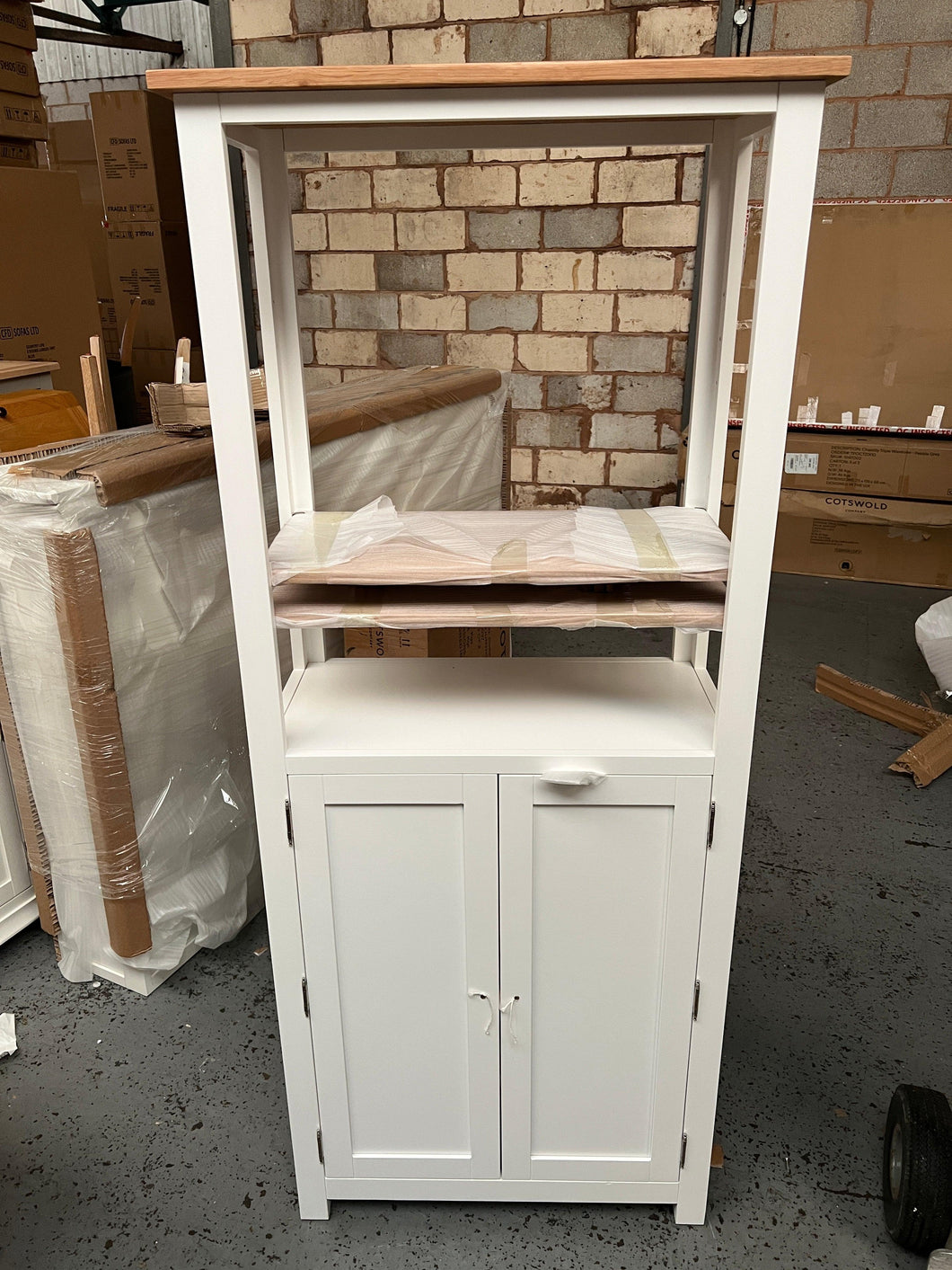 CHATSWORTH PURE WHITE Double Open Tall Boy Quality Furniture Clearance Ltd