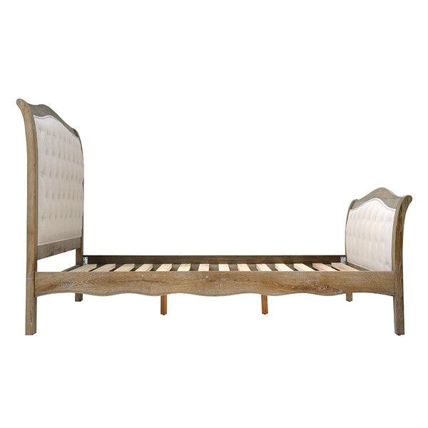 Camille Limewash Oak Buttoned 5ft Kingsize Bed Quality Furniture Clearance Ltd