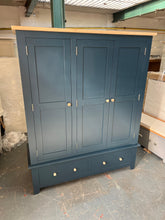 Load image into Gallery viewer, Chester Midnight Blue Triple Wardrobe Quality Furniture Clearance Ltd
