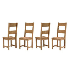 Load image into Gallery viewer, Oakland Rustic Oak Oakland 90cm-155cm Ext. Table and 4 Ladderback Chairs Quality Furniture Clearance Ltd
