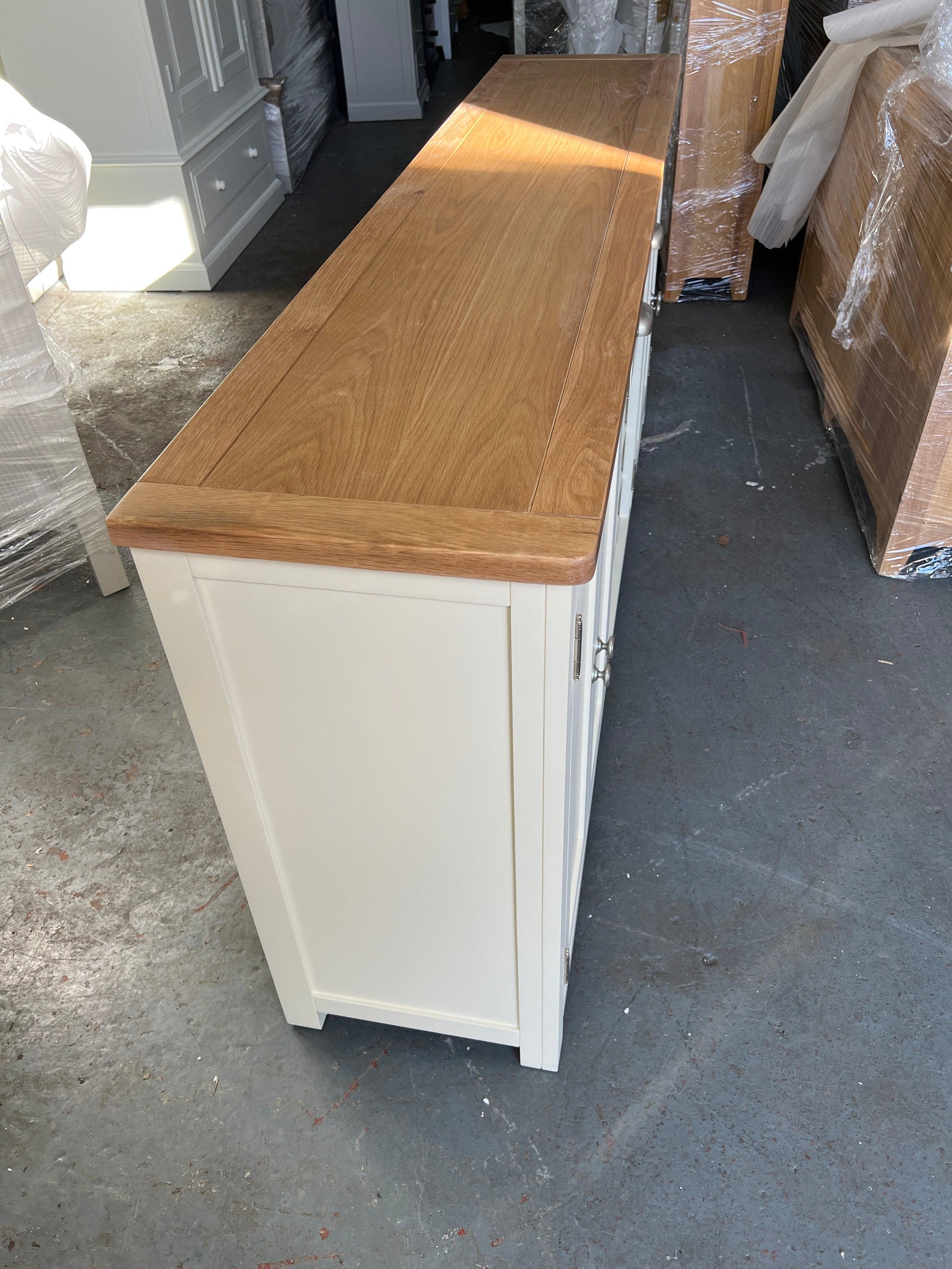 Sussex Cotswold Cream Extra Large Sideboard with Wine Rack Quality Furniture Clearance Ltd