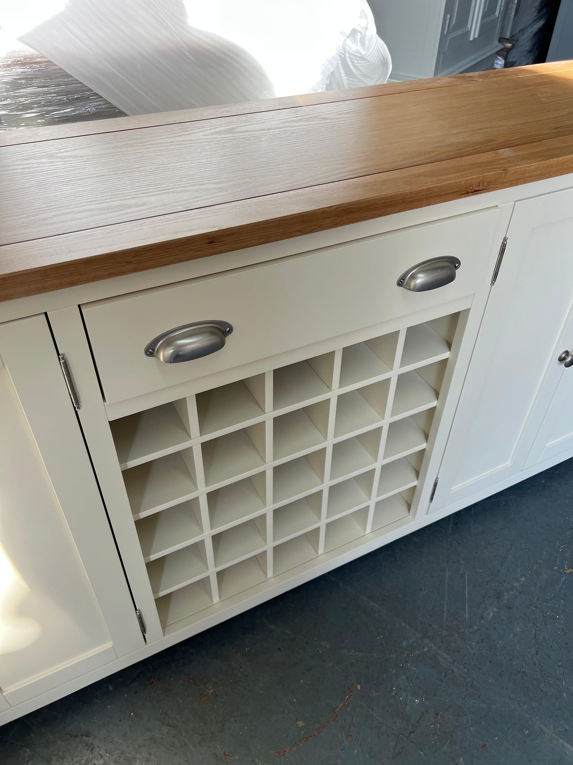 Sussex Cotswold Cream Extra Large Sideboard with Wine Rack Quality Furniture Clearance Ltd