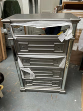 Load image into Gallery viewer, Vida Living Ophelia Silver &amp; Mirrored Tall Chest Quality Furniture Clearance Ltd
