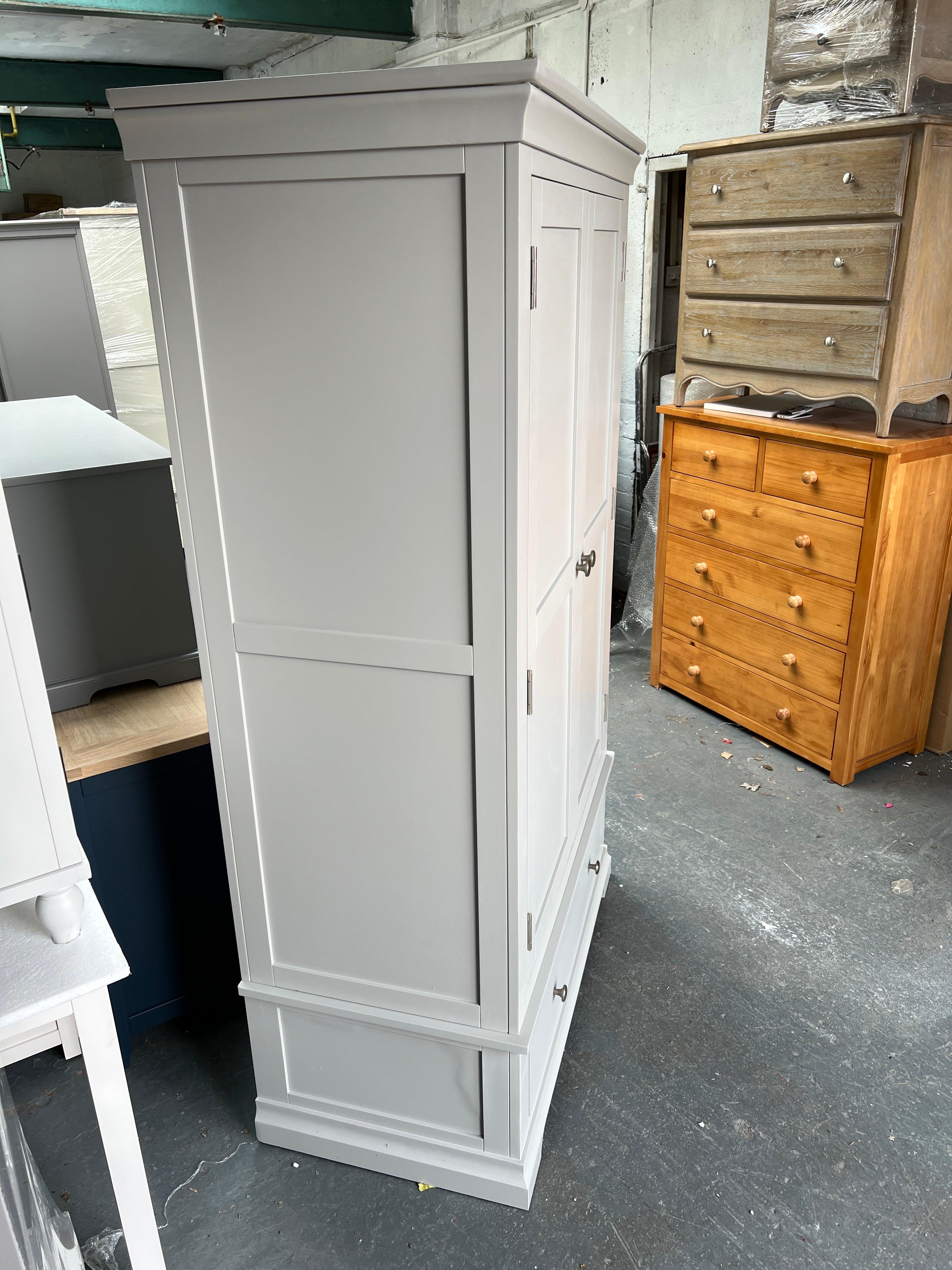 Chantilly Pebble Grey Double Wardrobe furniture delivered