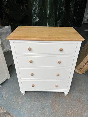 Elkstone Painted Parchment 4 Drawer Chest Quality Furniture Clearance Ltd