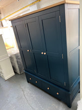 Load image into Gallery viewer, Chester Midnight Blue Triple Wardrobe furniture delivered 
