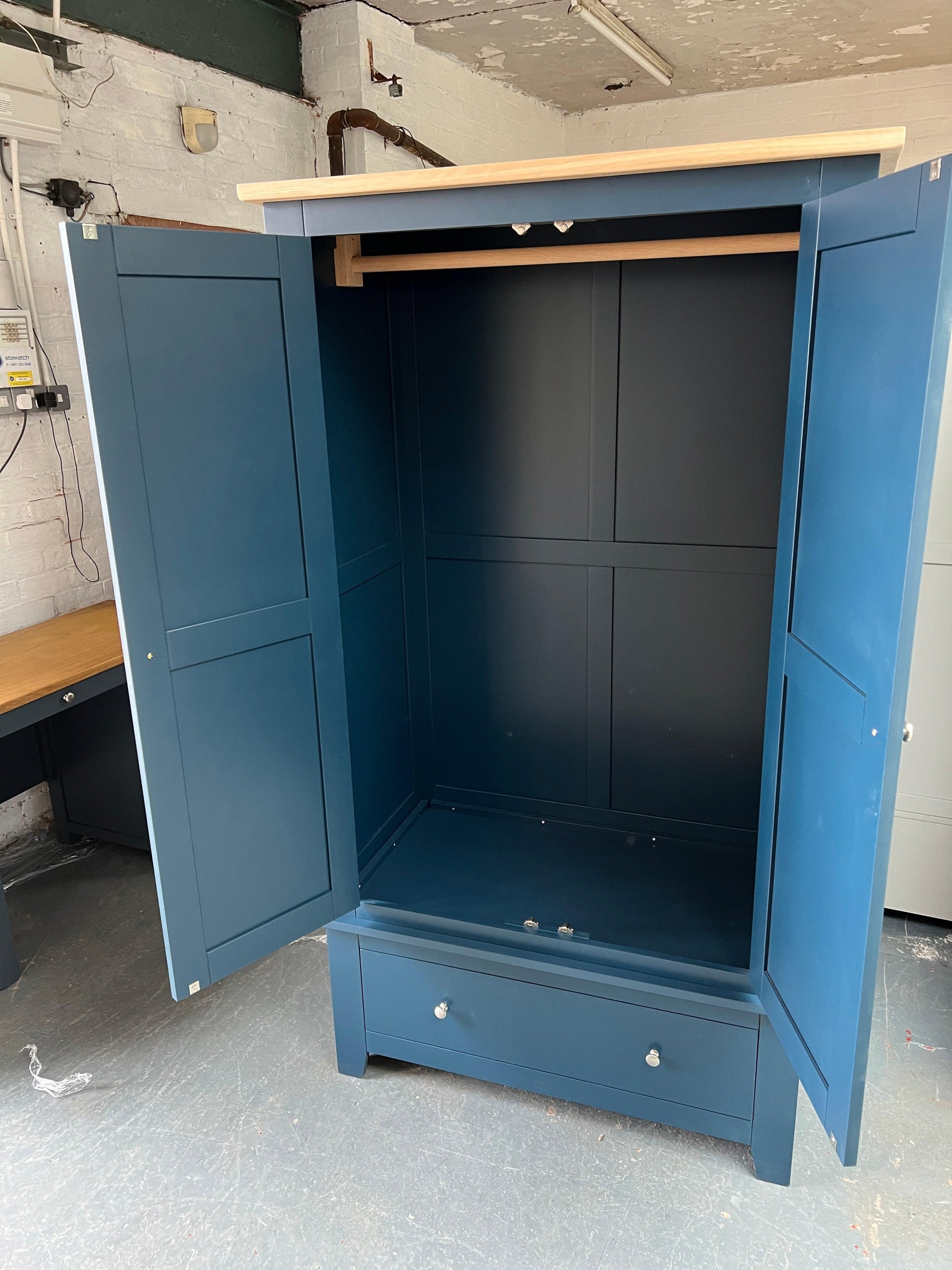 Chester Midnight Blue Double Wardrobe furniture delivered 