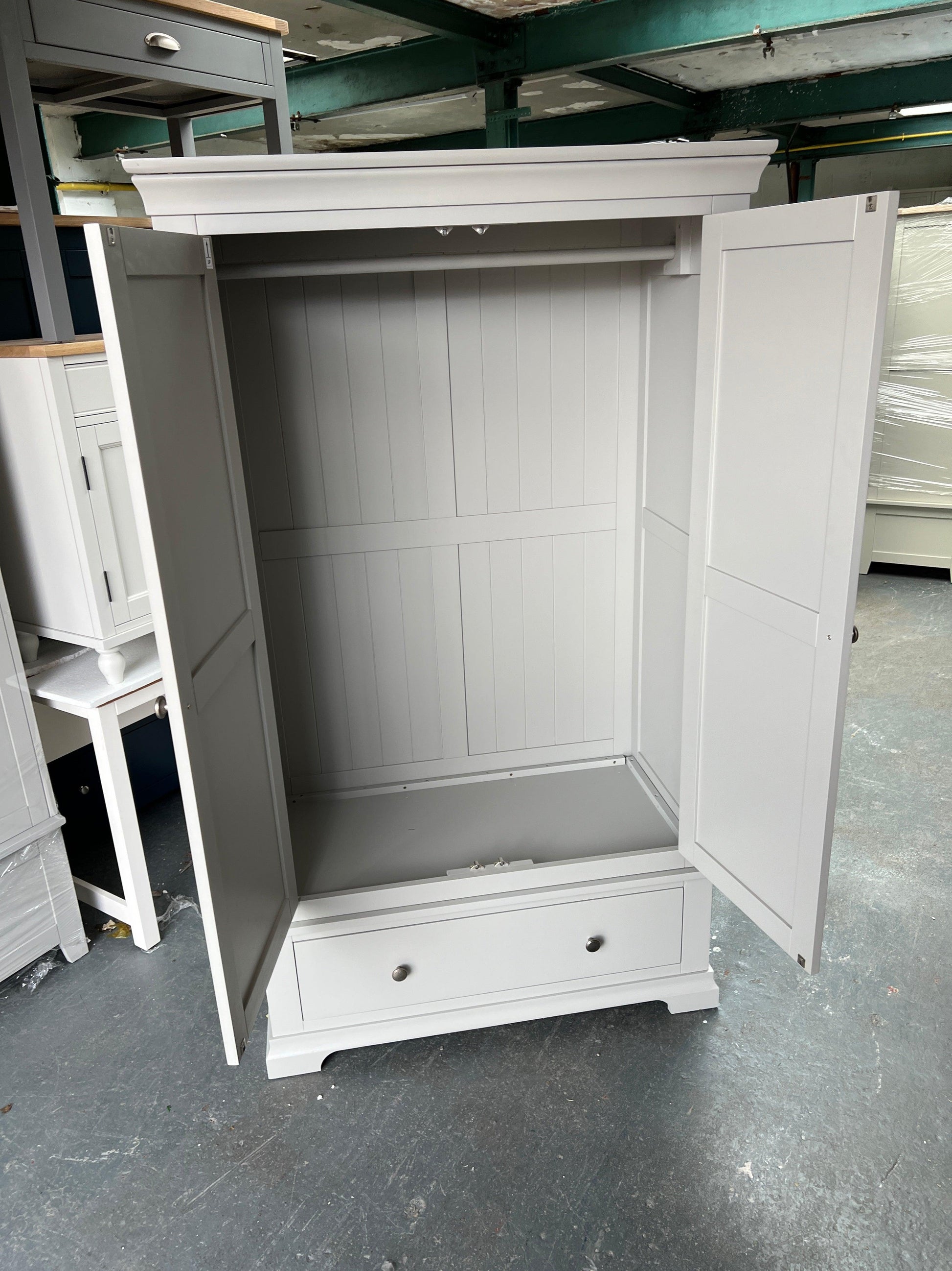 Chantilly Pebble Grey Double Wardrobe furniture delivered
