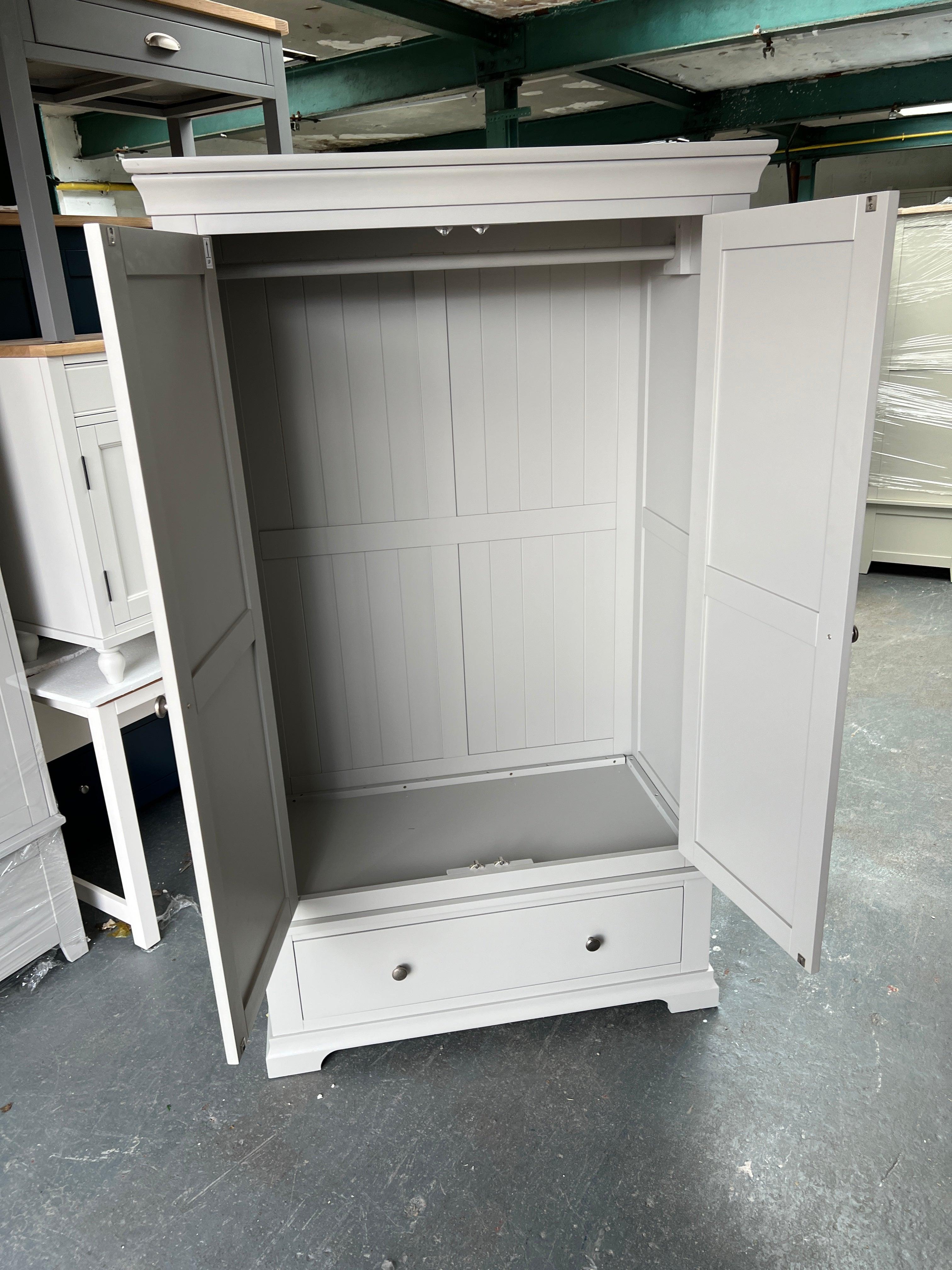 Chantilly Pebble Grey Double Wardrobe furniture delivered