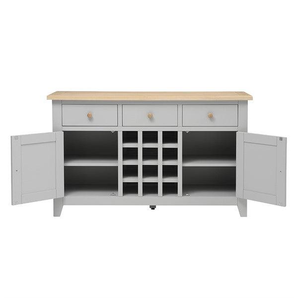 Chester Dove Grey Large Sideboard With Wine Rack Quality Furniture Clearance Ltd