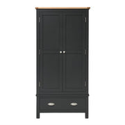 Simply Cotswold Charcoal Double Wardrobe with Drawer Quality Furniture Clearance Ltd