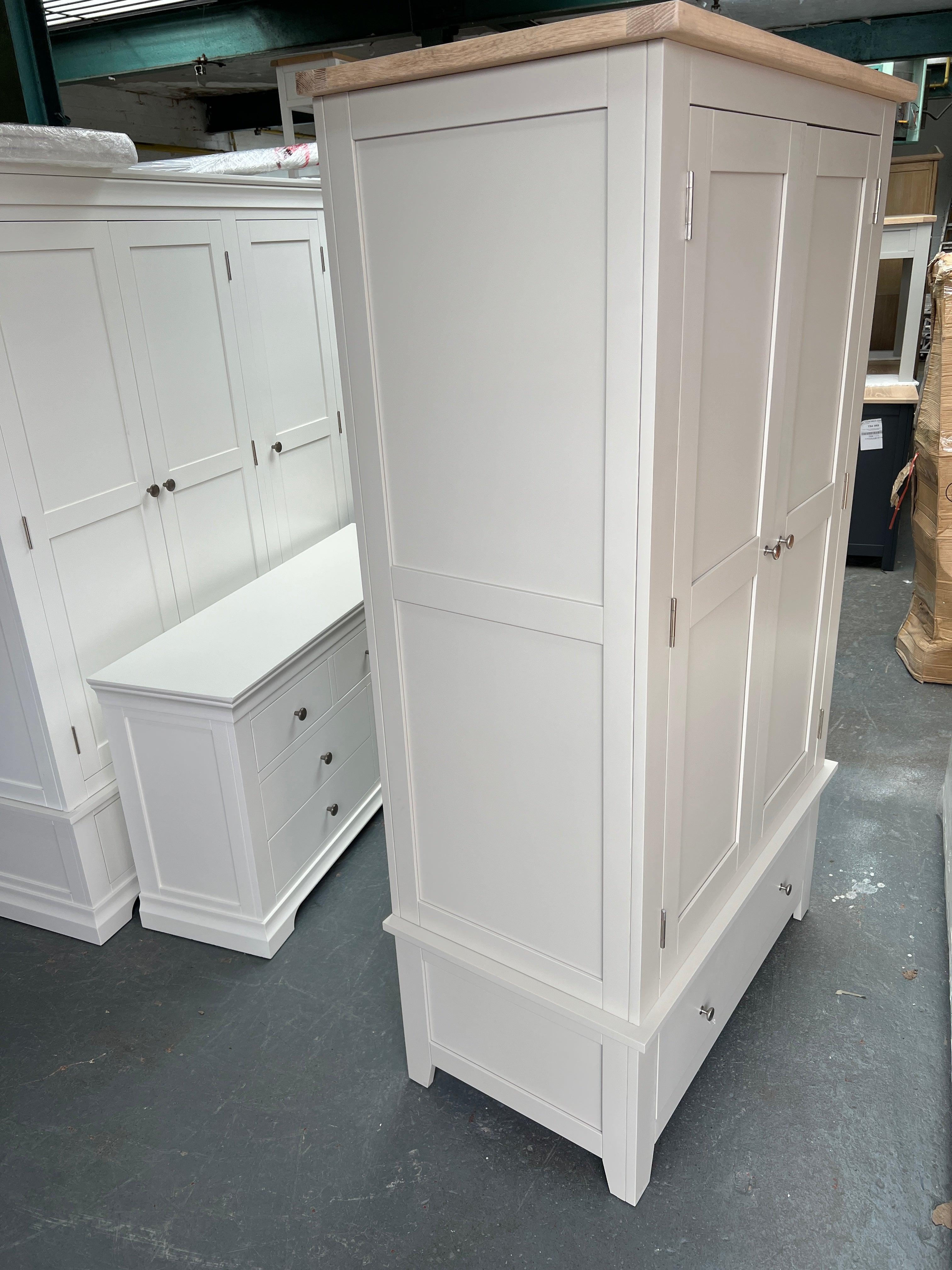 Chester Stone Double Wardrobe Quality Furniture Clearance Ltd