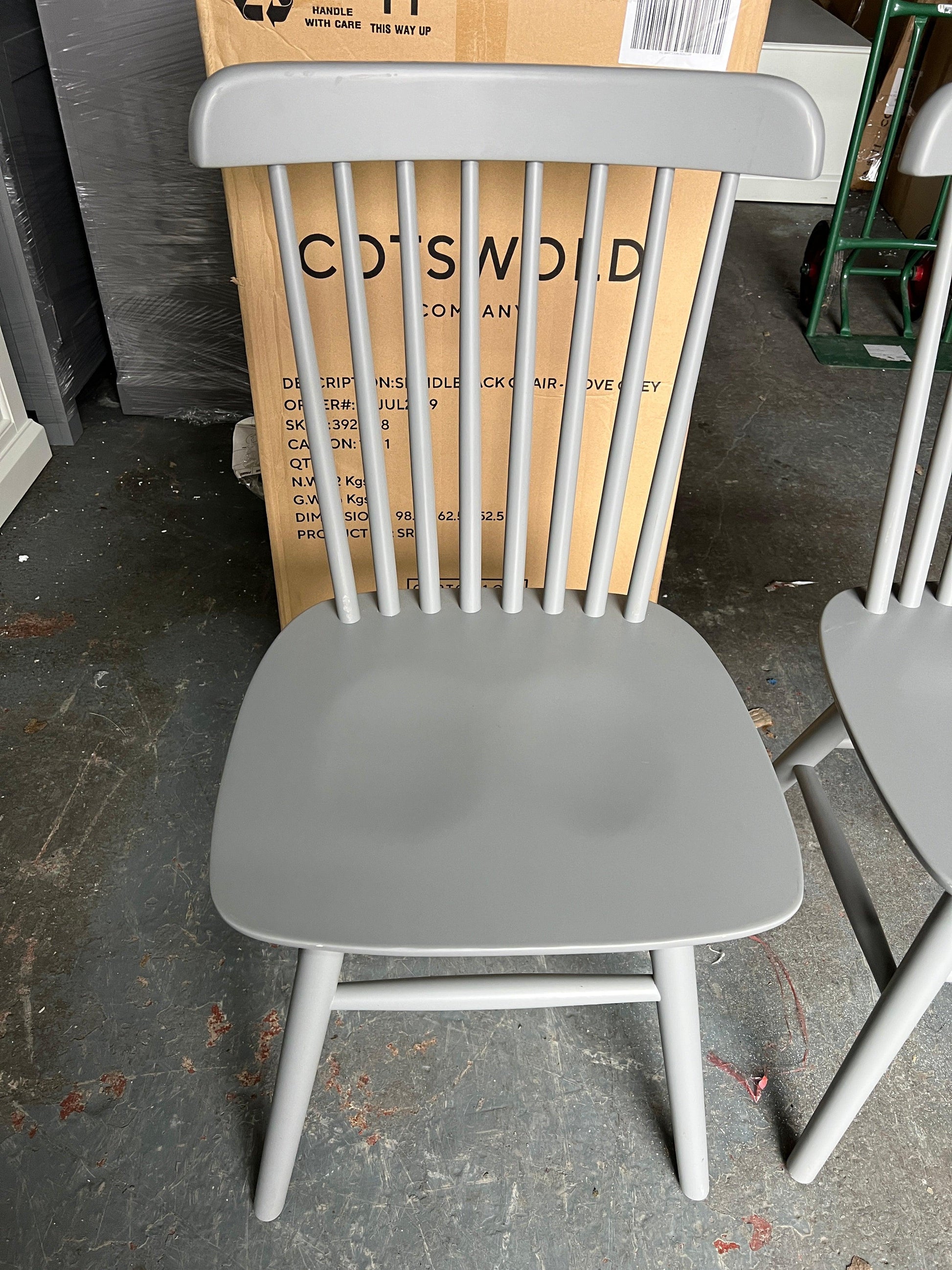 Set of 4 CHESTER DOVE GREY Spindleback Chair - Dove Grey Quality Furniture Clearance Ltd