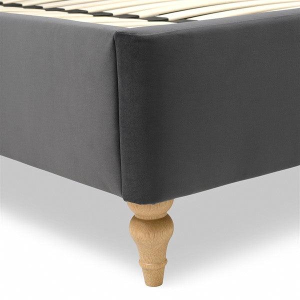 Huxley Iron Velvet Double Upholstered Bed Quality Furniture Clearance Ltd