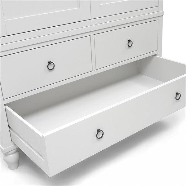 WILMSLOW PALE GREY Double Wardrobe with Drawers Quality Furniture Clearance Ltd