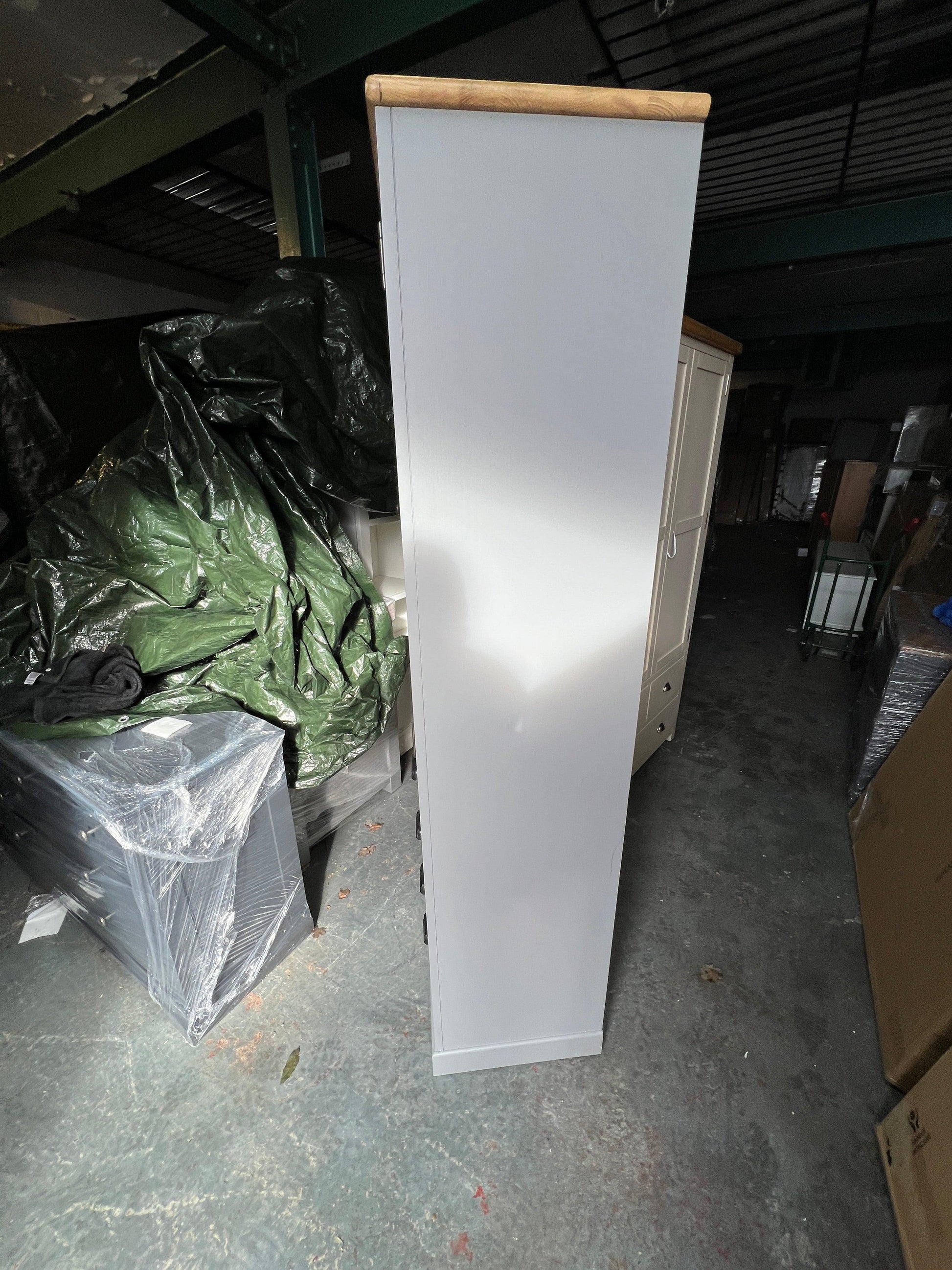 PAINSWICK STORM GREY Narrow Farmhouse Larder Quality Furniture Clearance Ltd