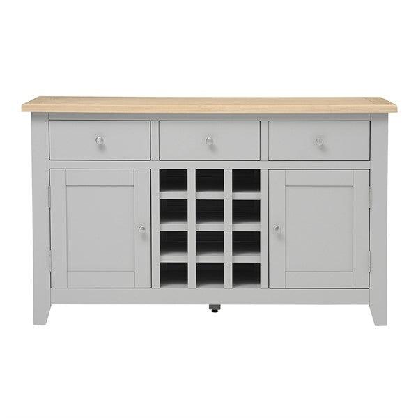 Chester Dove Grey Large Sideboard With Wine Rack Quality Furniture Clearance Ltd