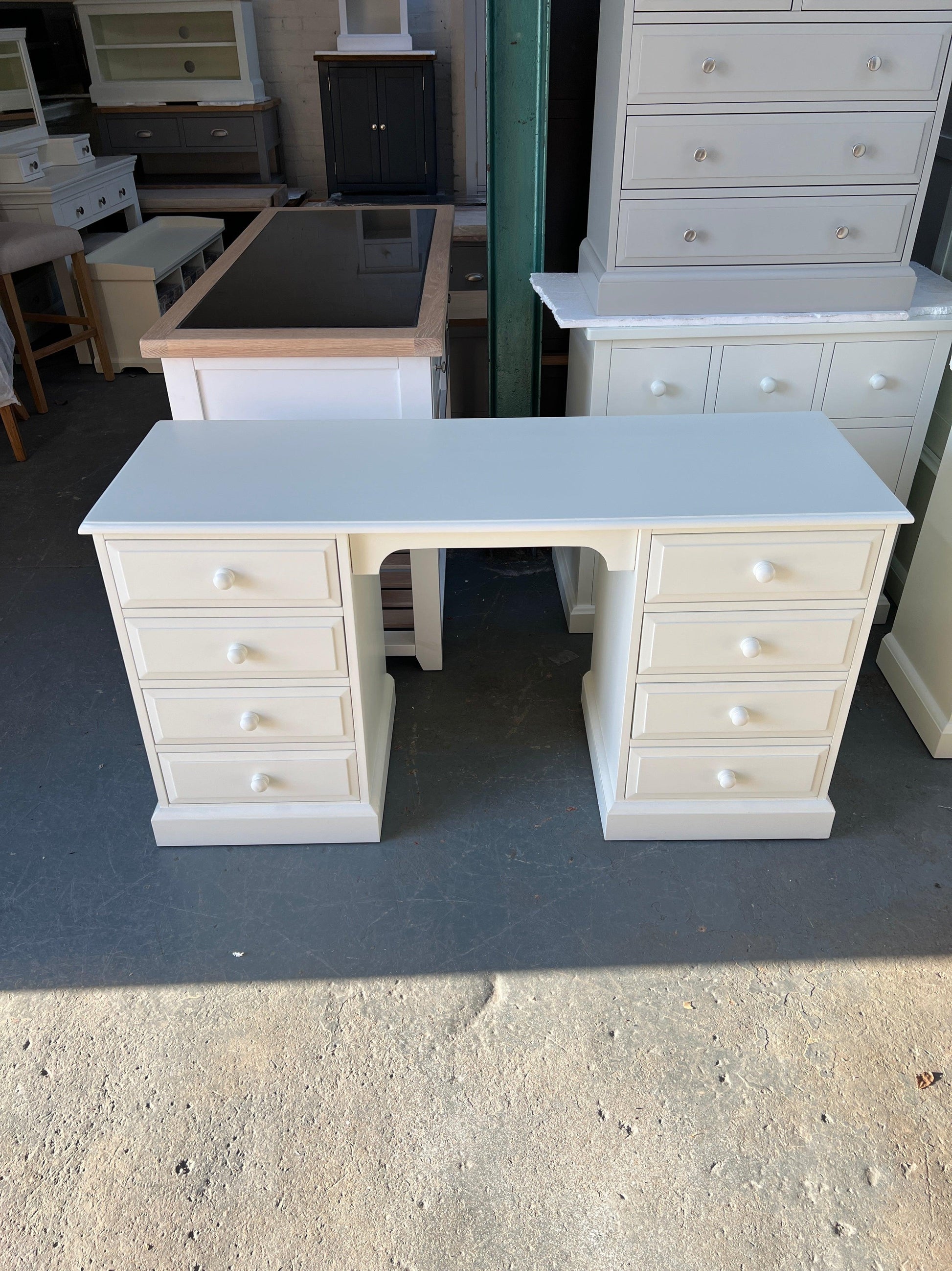 Ivory Double Pedestal Dressing Table/desk. furniture delivered 