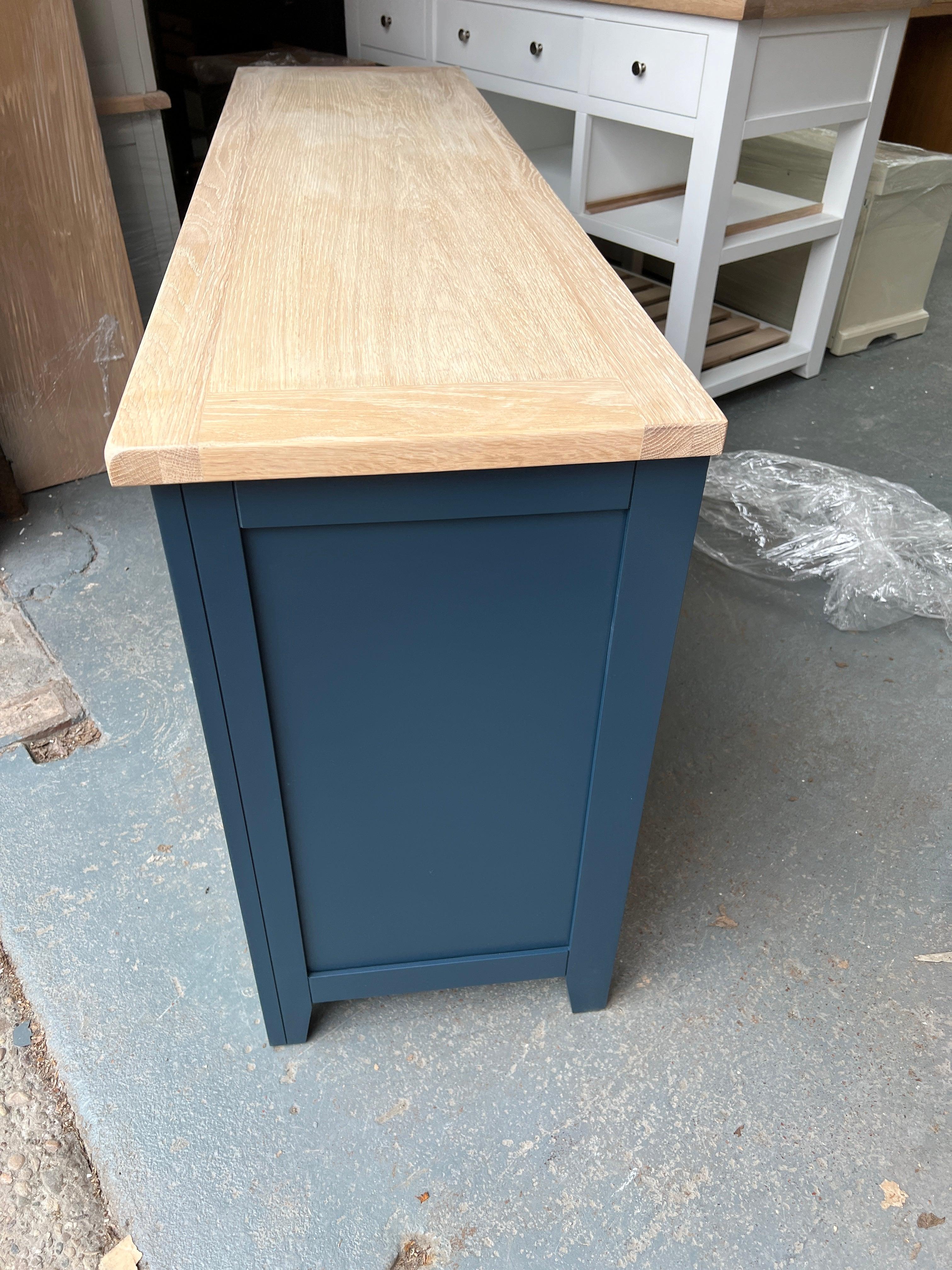 Chester Midnight Blue Low and Wide Chest furniture delivered 