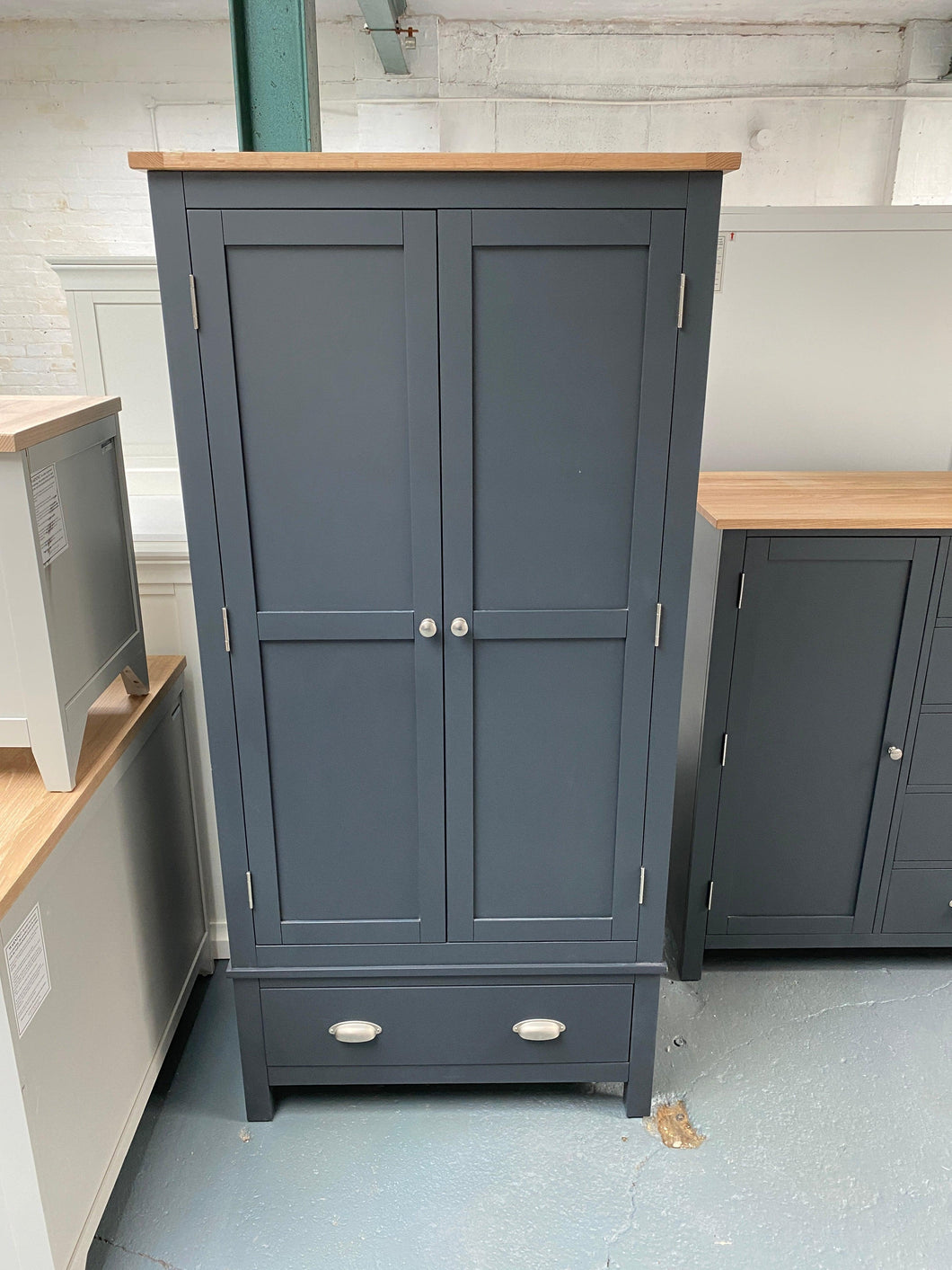 Charcoal Double Wardrobe with Drawer furniture delivered 