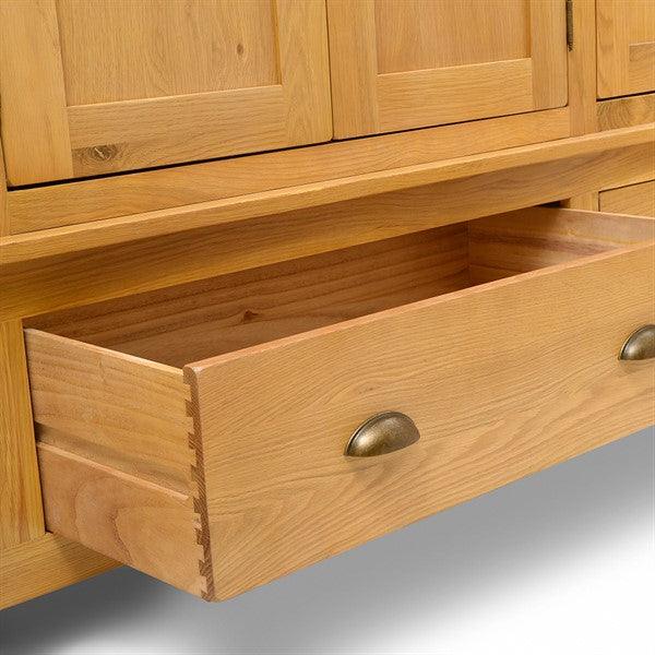 OAKLAND RUSTIC OAK New Four Door Wardrobe Quality Furniture Clearance Ltd