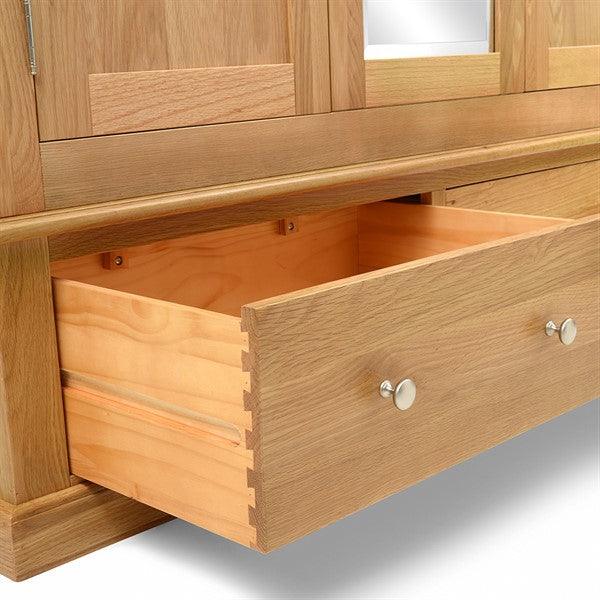 Appleby Light Oak Triple Wardrobe with Mirror Quality Furniture Clearance Ltd
