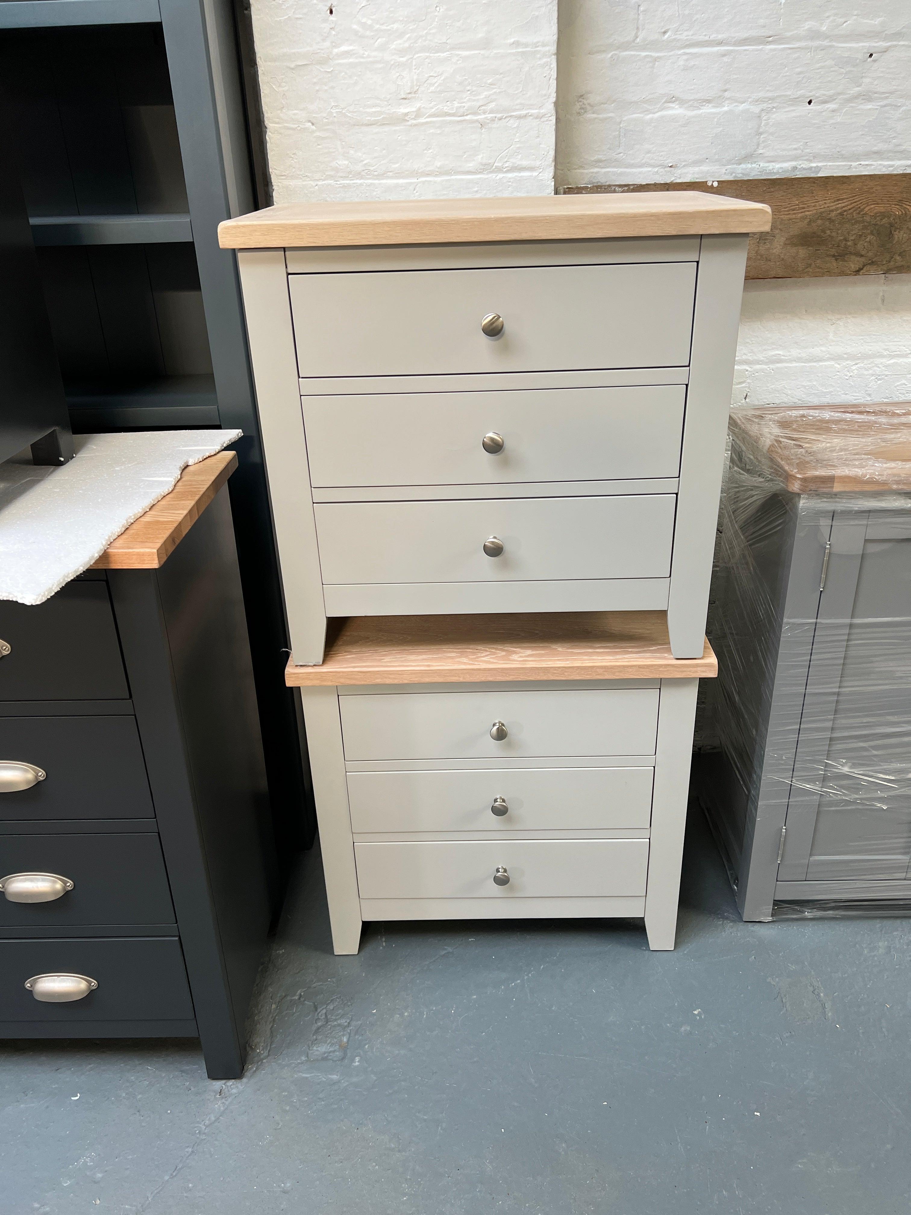 Chester Dove Grey Set of 2 Jumbo Bedside Tables. furniture delivered 
