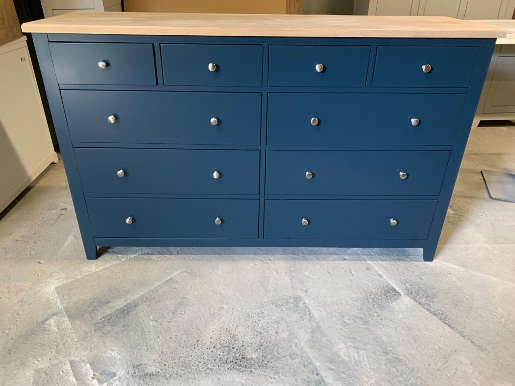 Chester Midnight Blue 10 Drawer Chest Quality Furniture Clearance Ltd