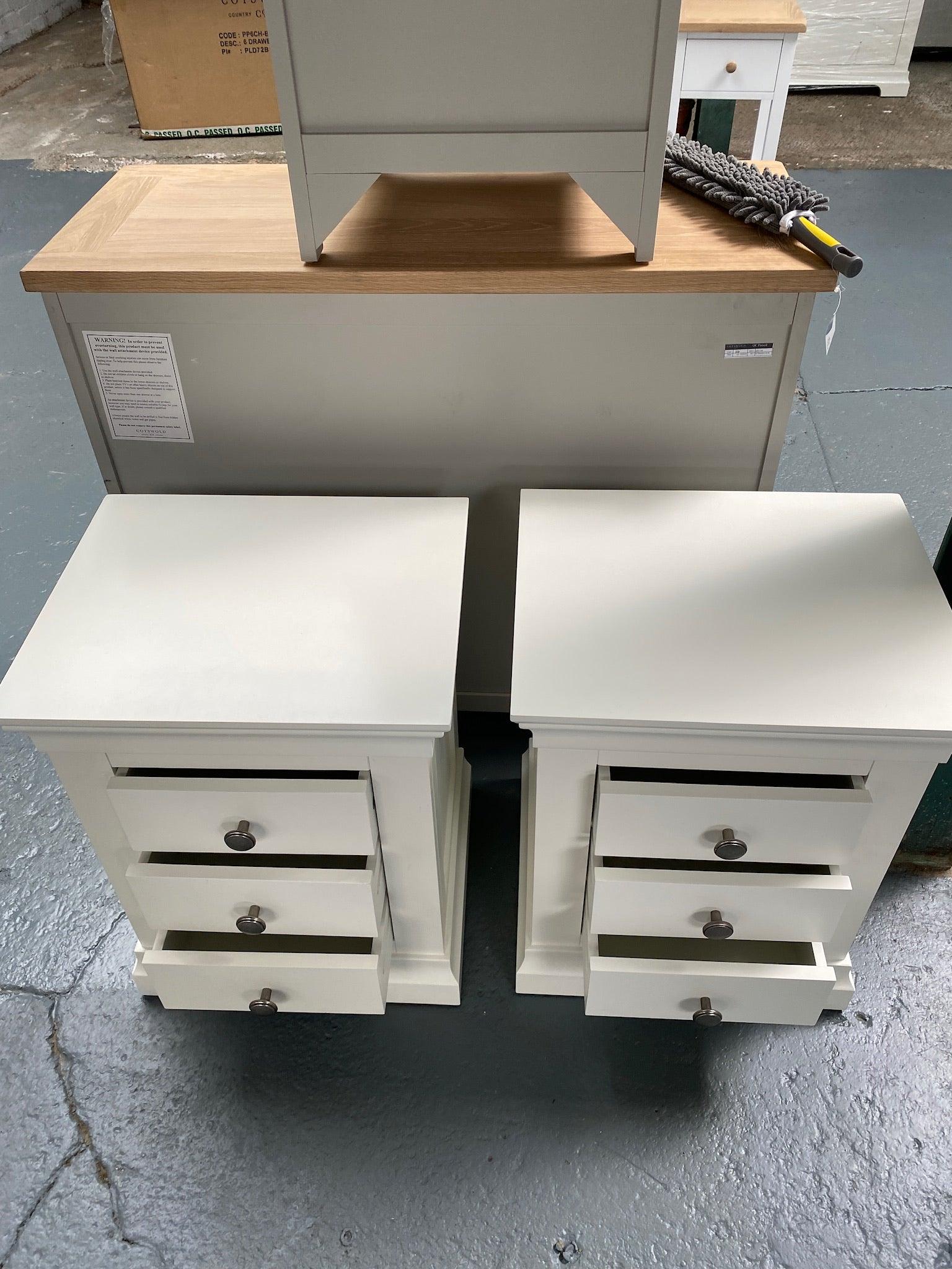 Warm White Set of 2 Bedsides. furniture delivered 