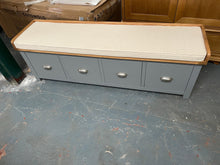 Load image into Gallery viewer, Sussex Storm Grey Four Drawer Shoe Bench with Cushion. furniture delivered 
