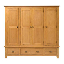 Load image into Gallery viewer, OAKLAND RUSTIC OAK New Four Door Wardrobe Quality Furniture Clearance Ltd
