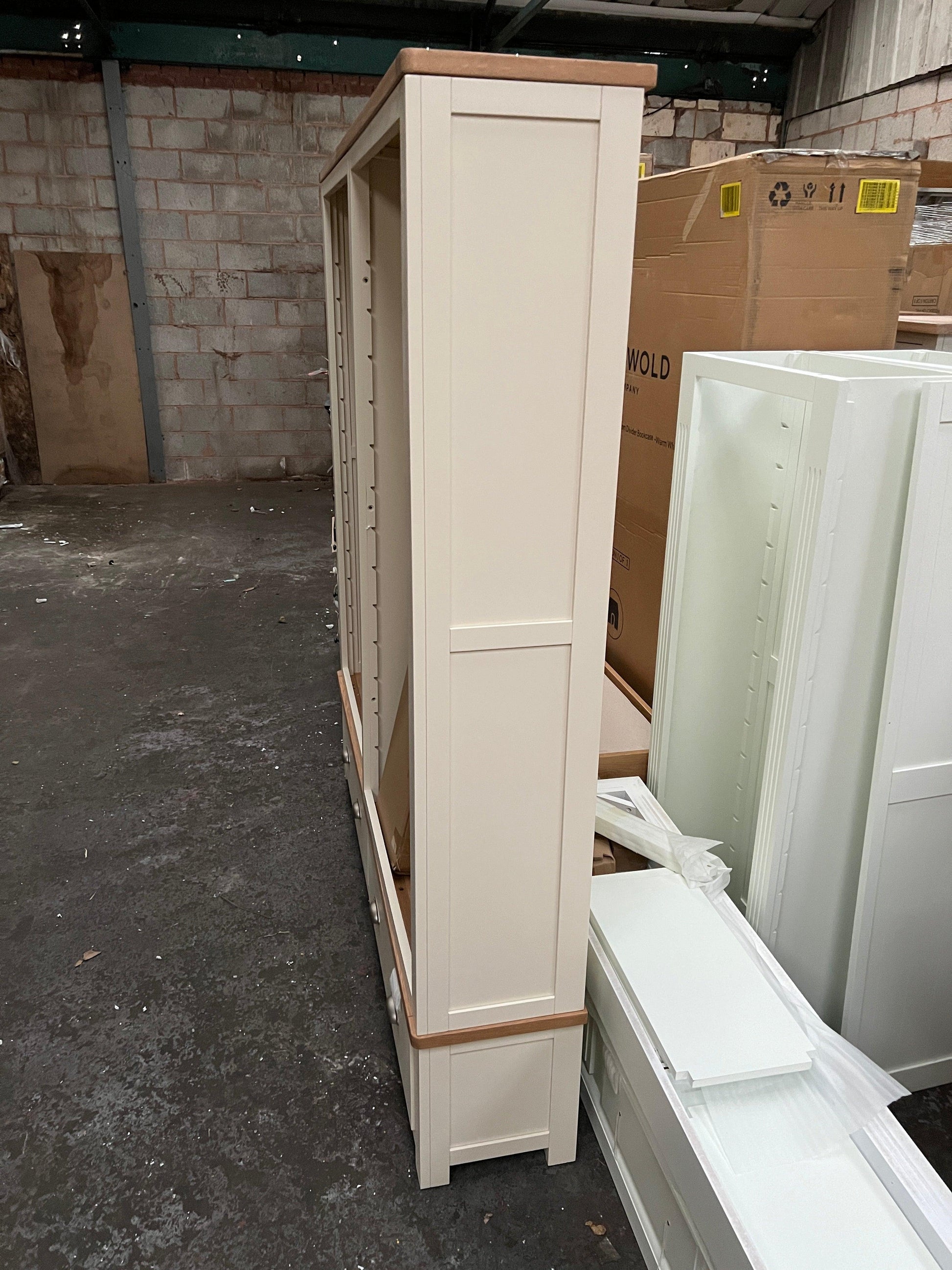 Sussex Cotswold Cream Grand Bookcase Quality Furniture Clearance Ltd