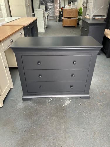 Dusky Black 3 Drawer Petite Chest. furniture delivered 