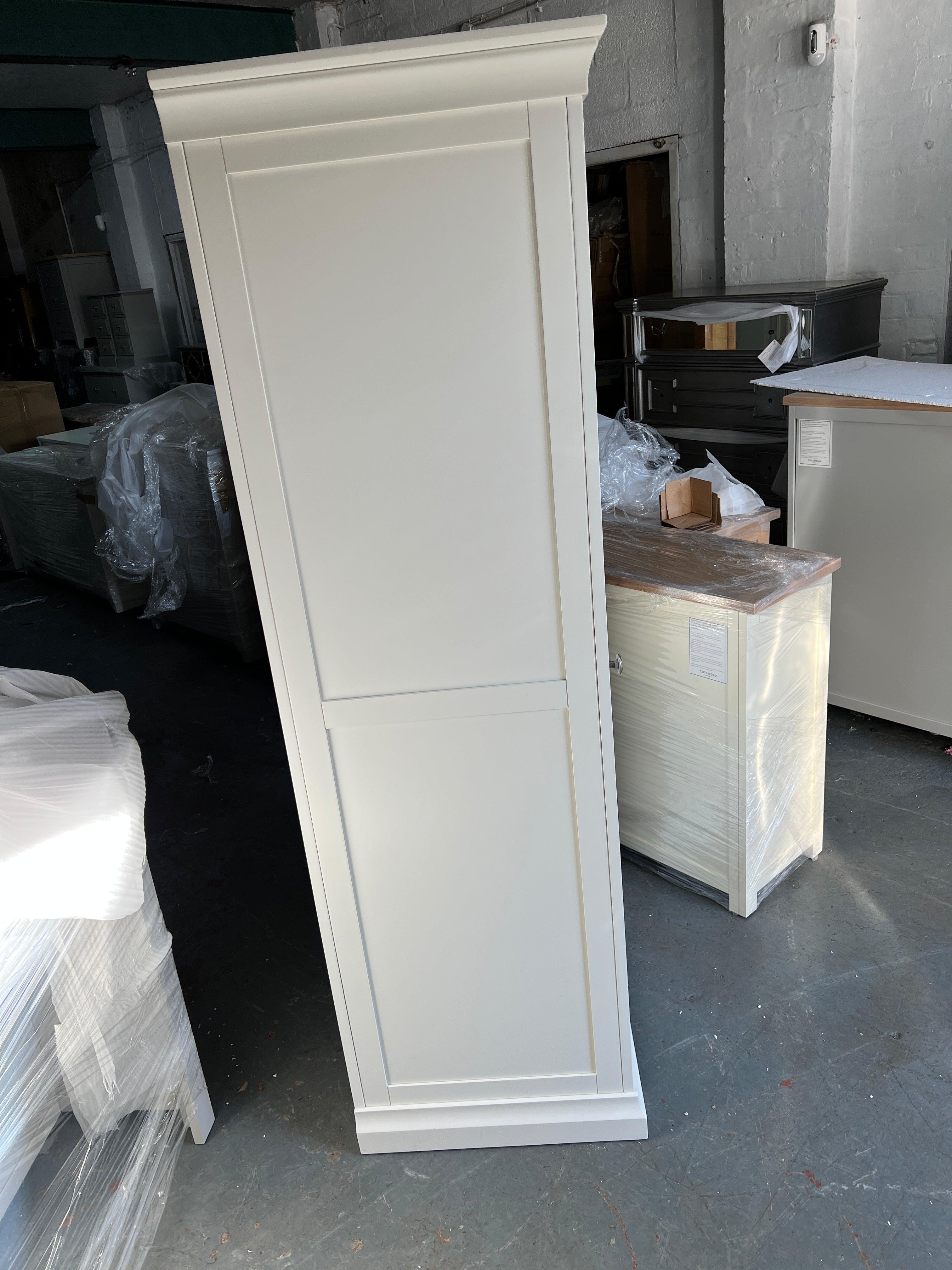 Chantilly Warm White Single Wardrobe Quality Furniture Clearance Ltd