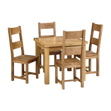 Load image into Gallery viewer, Oakland Rustic Oak Oakland 90cm-155cm Ext. Table and 4 Ladderback Chairs Quality Furniture Clearance Ltd
