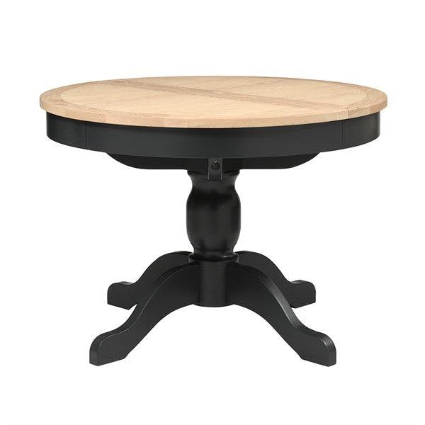 Chester Charcoal 4-6 Seater Round Extending Dining Table Quality Furniture Clearance Ltd