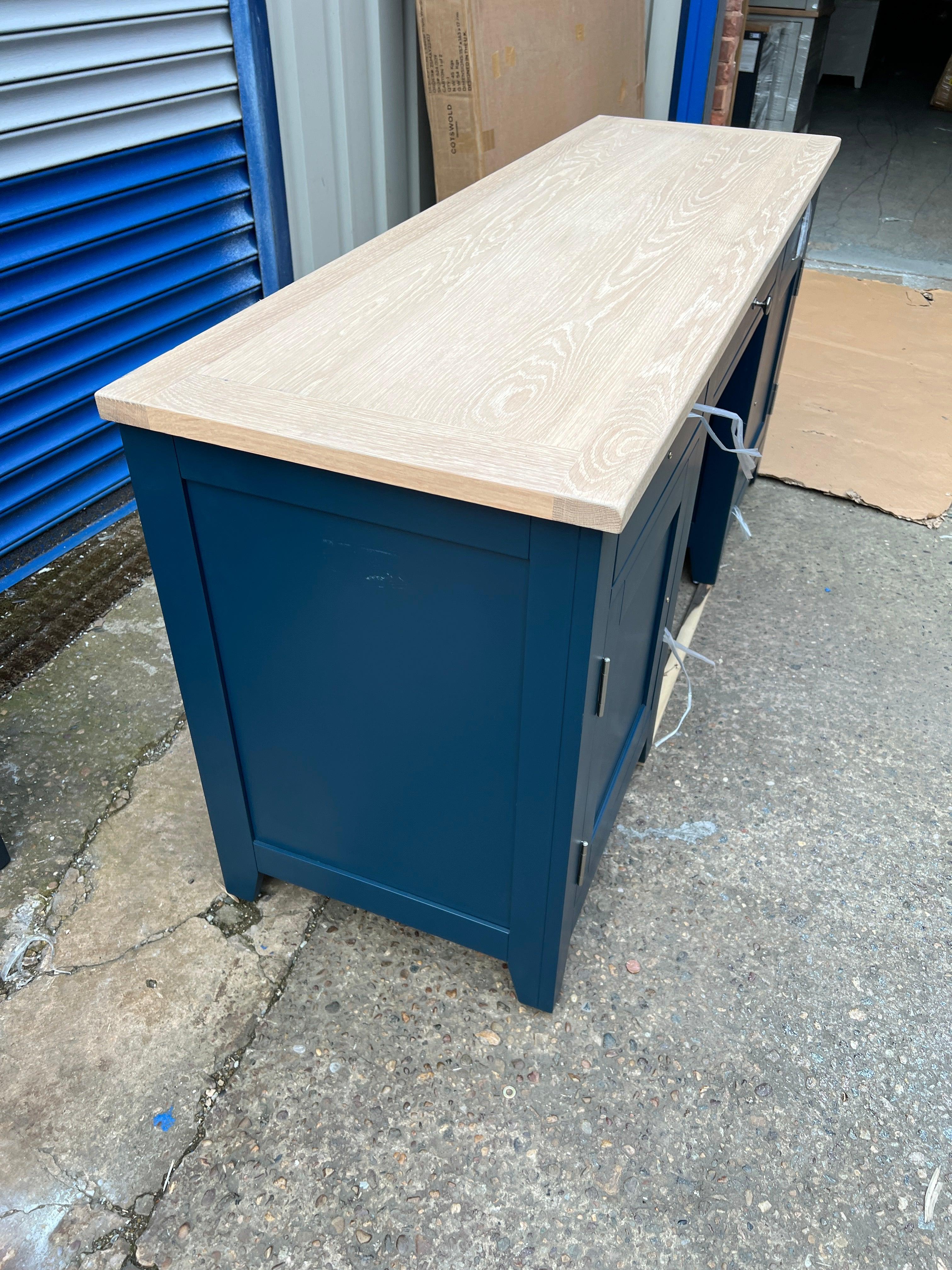 CHESTER MIDNIGHT BLUE Double Pedestal Desk Quality Furniture Clearance Ltd
