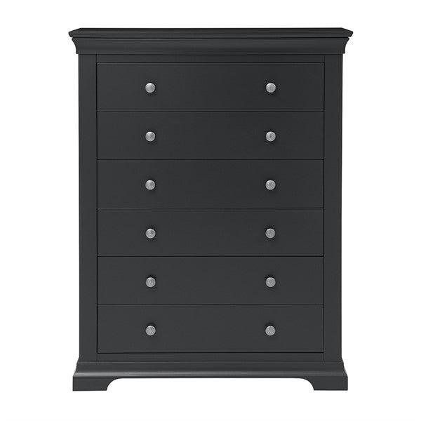 Chantilly Dusky Black Tall 6 Drawer Chest furniture delivered