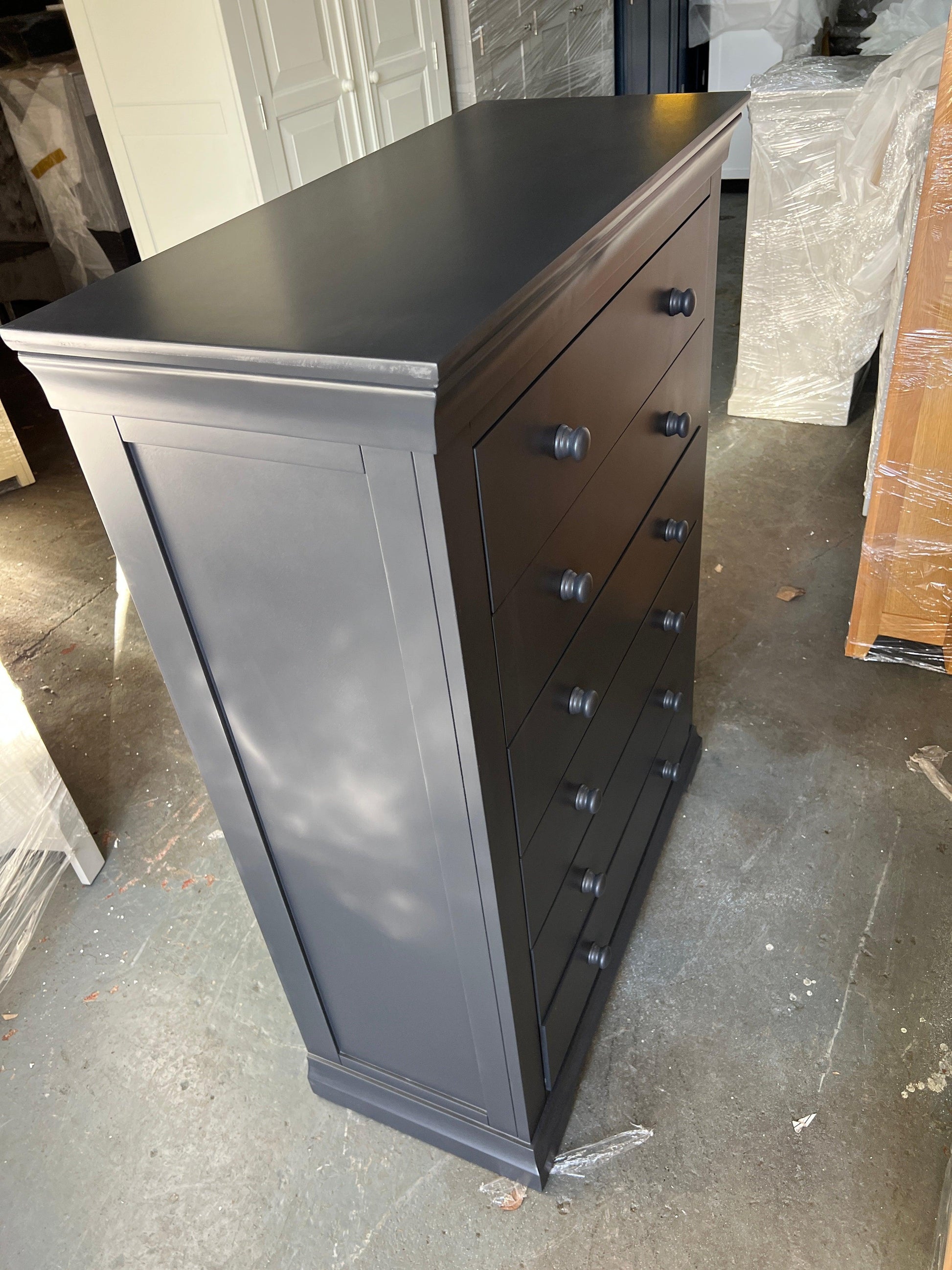 Chantilly Dusky Black Tall 6 Drawer Chest furniture delivered 