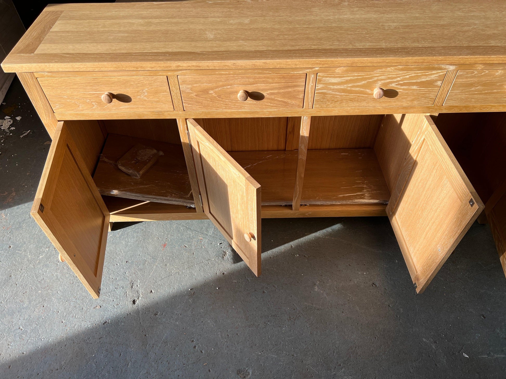 Inglesham Whitewash Oak Extra Large Sideboard Quality Furniture Clearance Ltd