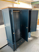 Load image into Gallery viewer, Chester Midnight Blue Triple Wardrobe furniture delivered 

